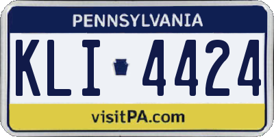 PA license plate KLI4424