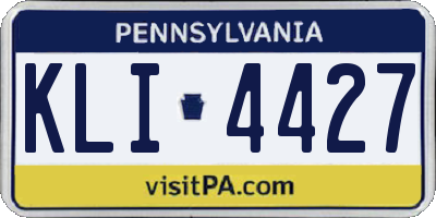 PA license plate KLI4427