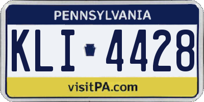 PA license plate KLI4428