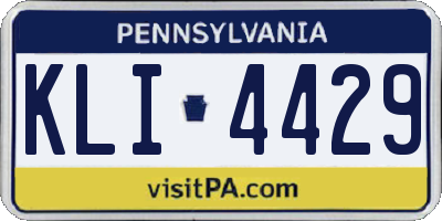 PA license plate KLI4429