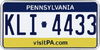 PA license plate KLI4433