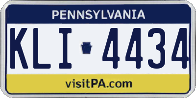 PA license plate KLI4434