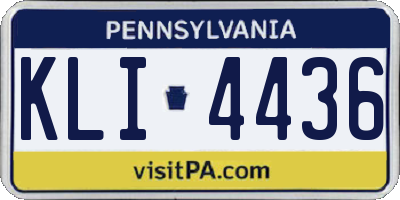 PA license plate KLI4436