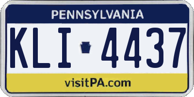 PA license plate KLI4437