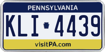 PA license plate KLI4439