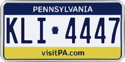 PA license plate KLI4447