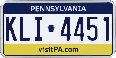 PA license plate KLI4451
