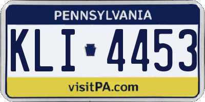 PA license plate KLI4453
