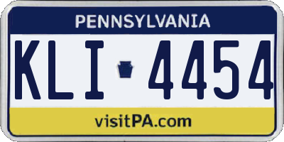 PA license plate KLI4454