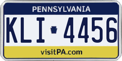 PA license plate KLI4456