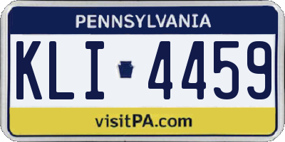PA license plate KLI4459