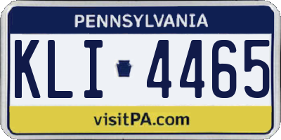 PA license plate KLI4465