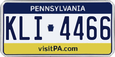 PA license plate KLI4466