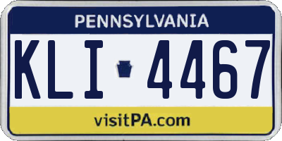 PA license plate KLI4467