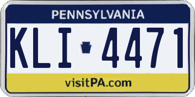 PA license plate KLI4471