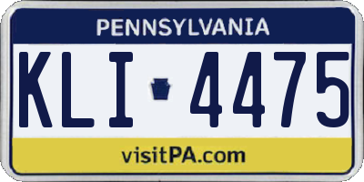 PA license plate KLI4475