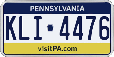 PA license plate KLI4476