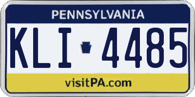 PA license plate KLI4485