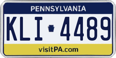 PA license plate KLI4489
