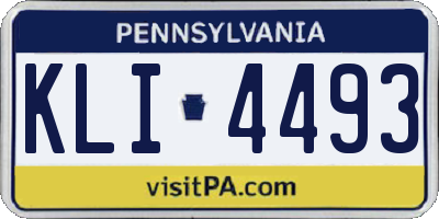PA license plate KLI4493
