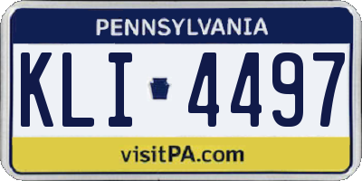 PA license plate KLI4497