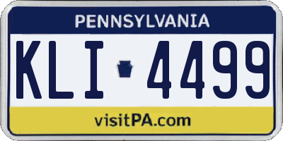 PA license plate KLI4499
