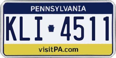 PA license plate KLI4511