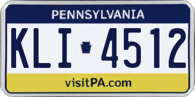 PA license plate KLI4512