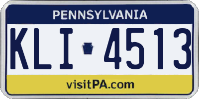 PA license plate KLI4513