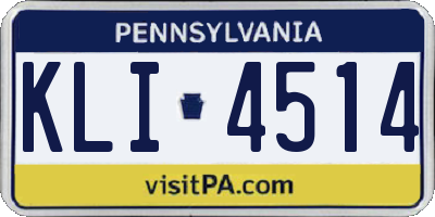 PA license plate KLI4514