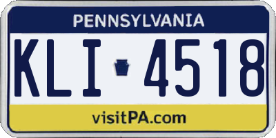 PA license plate KLI4518