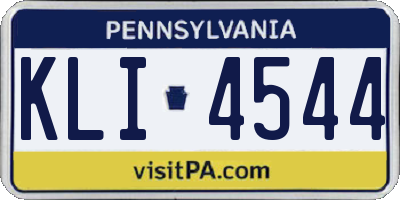 PA license plate KLI4544