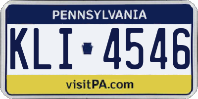 PA license plate KLI4546