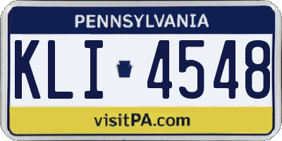 PA license plate KLI4548