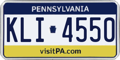 PA license plate KLI4550