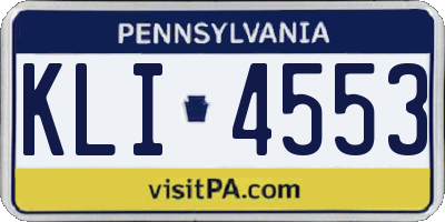 PA license plate KLI4553