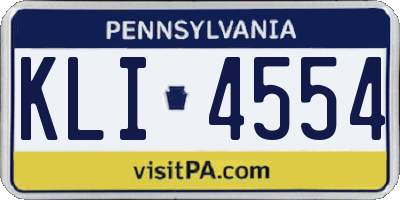 PA license plate KLI4554