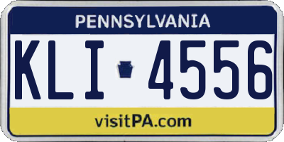 PA license plate KLI4556