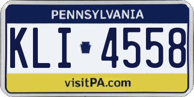PA license plate KLI4558