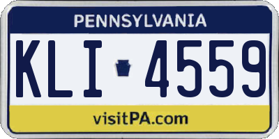 PA license plate KLI4559