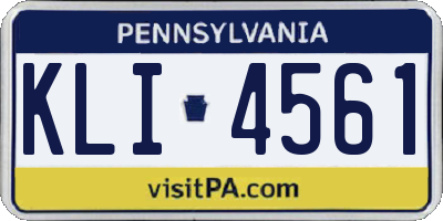 PA license plate KLI4561