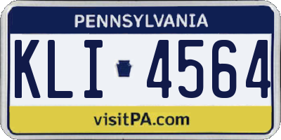 PA license plate KLI4564