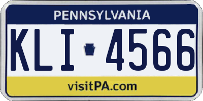 PA license plate KLI4566