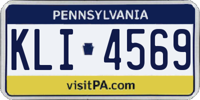 PA license plate KLI4569