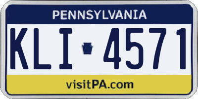 PA license plate KLI4571