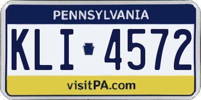 PA license plate KLI4572