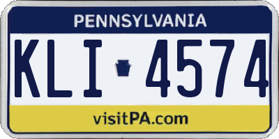 PA license plate KLI4574