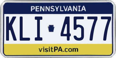 PA license plate KLI4577