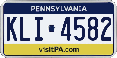 PA license plate KLI4582