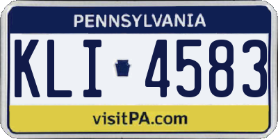 PA license plate KLI4583